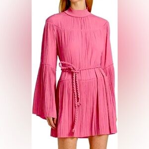 A.L.C. Tressa Pleated mini dress pink